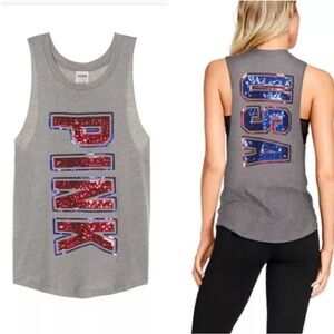 Victoria’s Secret PINK patriotic USA sequin tank top size L